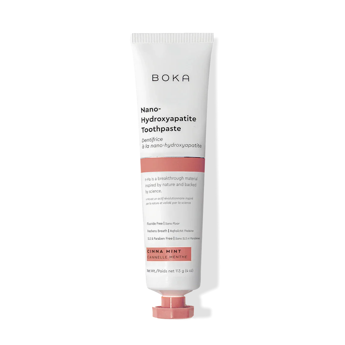 Boka Nano Hydroxyapatite Toothpaste tube on a white background