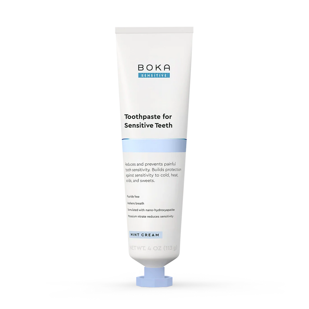 Boka toothpaste for sensitive teeth on a white background