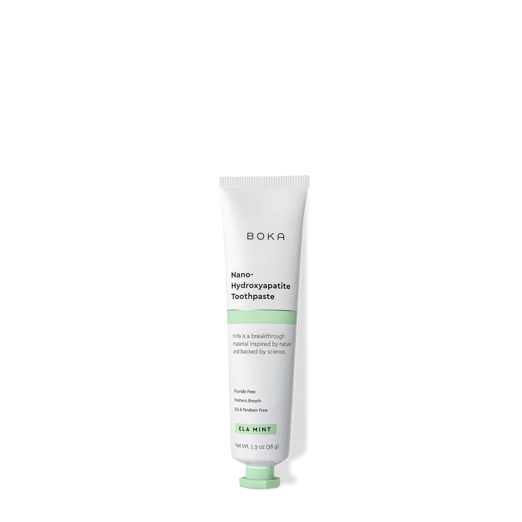 Boka toothpaste tube on a white background