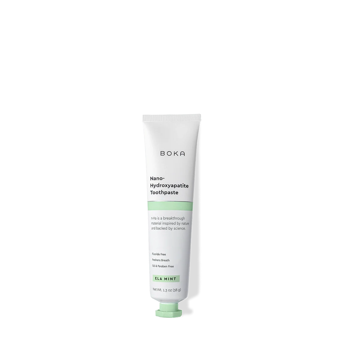 Boka toothpaste tube on a white background